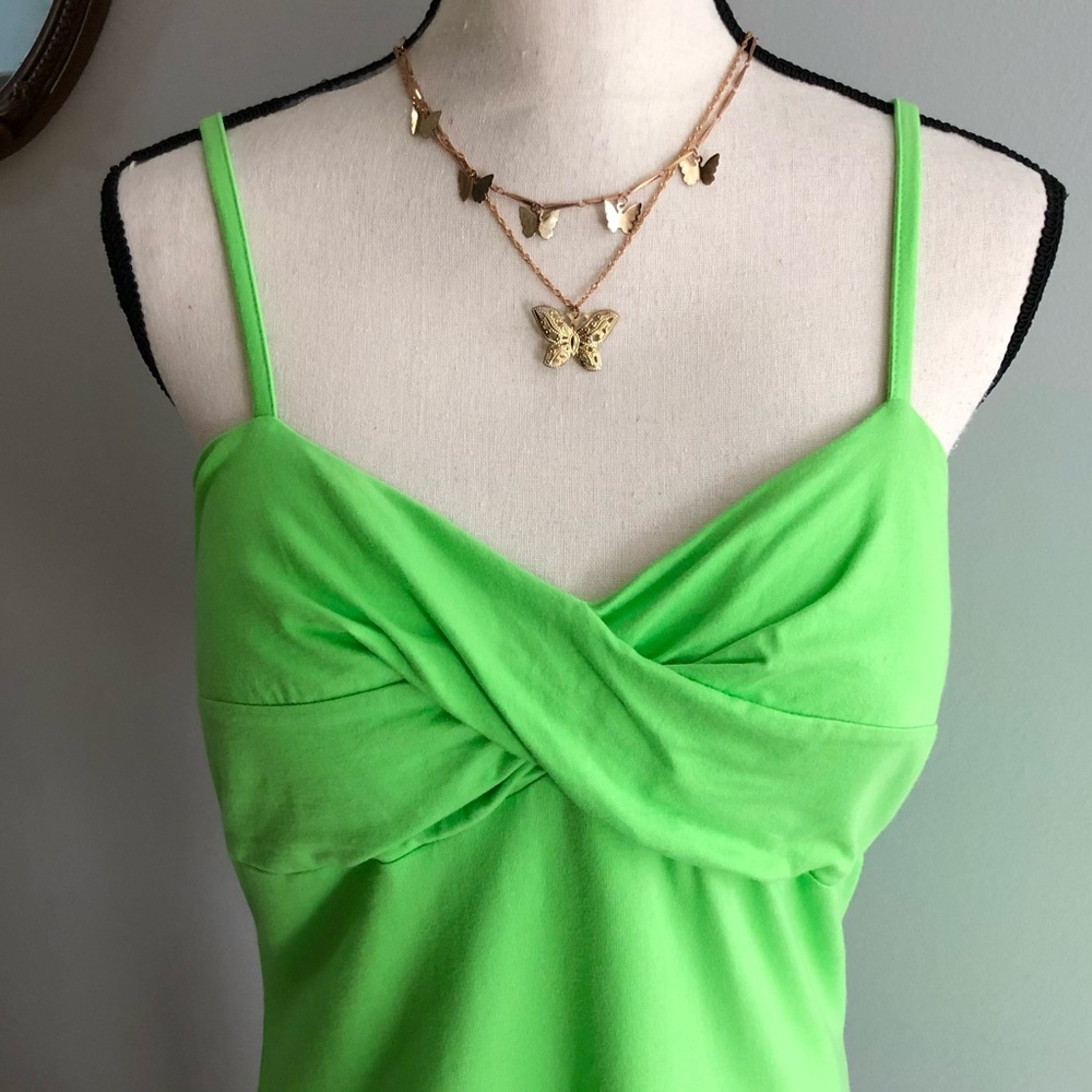 No Boundaries Lime Green Padded Tank Top Size XXL